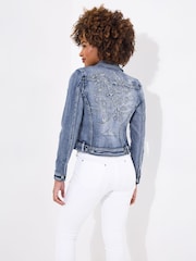 Joe Browns Blue Limited Edition Embroidered Denim Jacket - Image 5 of 7
