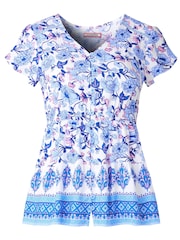 Joe Browns Blue Floral V-Neck Top - Image 5 of 5