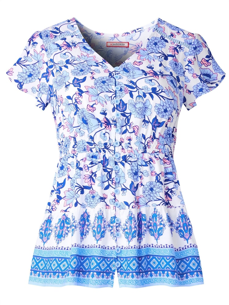 Joe Browns Blue Floral V-Neck Top - Image 5 of 5
