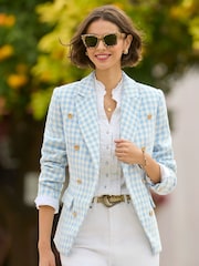 Joe Browns Blue Checked Cord Blazer - Image 2 of 7
