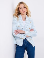 Joe Browns Blue Checked Cord Blazer - Image 6 of 7
