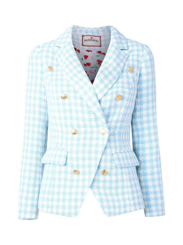 Joe Browns Blue Checked Cord Blazer - Image 7 of 7
