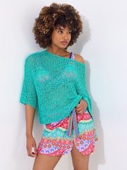 Joe Browns Green Lightweight Stretchy Popcorn Knit Jumper - Image 1 of 4