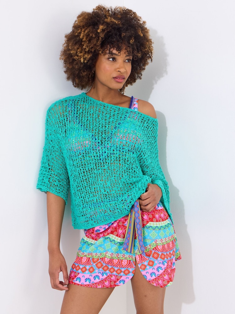 Joe Browns Green Lightweight Stretchy Popcorn Knit Jumper - Image 1 of 4