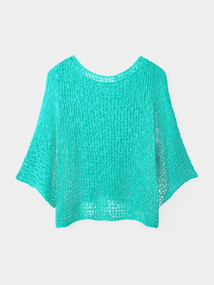 Joe Browns Green Lightweight Stretchy Popcorn Knit Jumper - Image 4 of 4