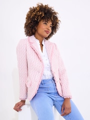 Joe Browns Pink Frayed Edge Flower Print Button Jacket - Image 2 of 7