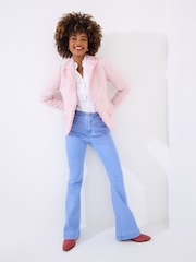 Joe Browns Pink Frayed Edge Flower Print Button Jacket - Image 3 of 7