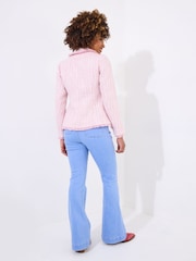 Joe Browns Pink Frayed Edge Flower Print Button Jacket - Image 4 of 7