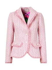 Joe Browns Pink Frayed Edge Flower Print Button Jacket - Image 7 of 7