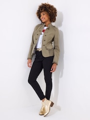 Joe Browns Green Military Lace Trim 100% Cotton Jacket - Image 3 of 7