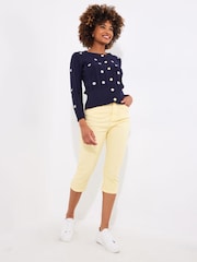 Joe Browns Blue Daisy Cable Knit 100% Cotton Cardigan - Image 3 of 7