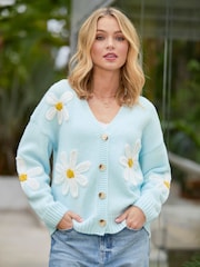 Joe Browns Daisy Appliqué V-Neck Cardigan - Slika 1 iz 7