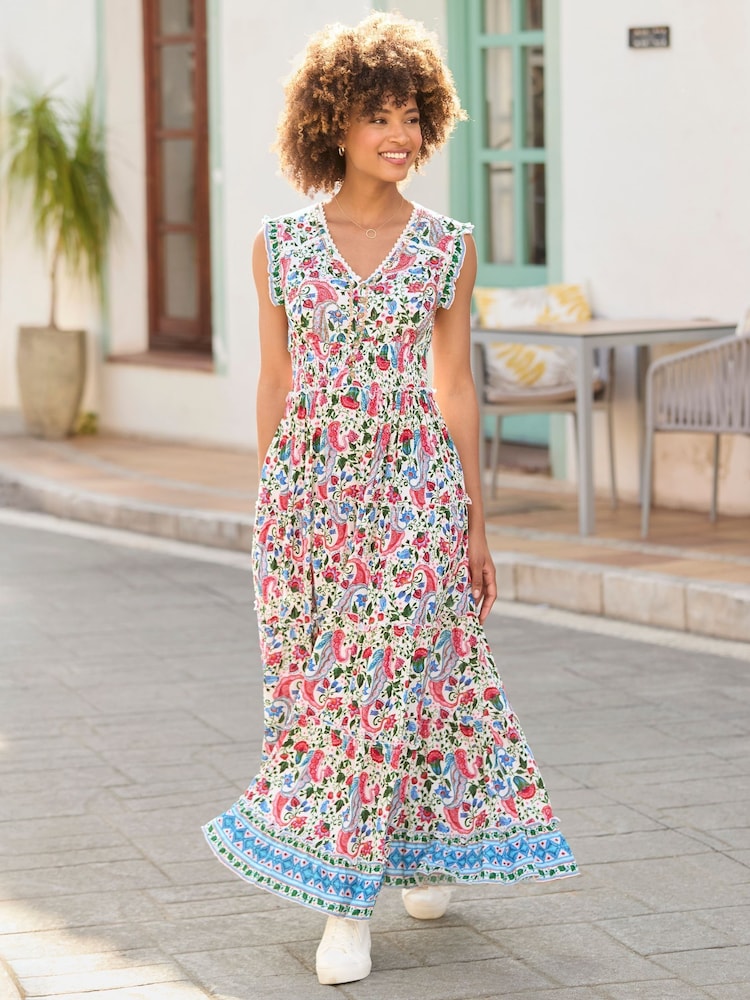 Joe Browns Beaded rožast vzorec potisk; vzorec gumb dolga obleka - Slika 2 iz 7 Joe Browns Beaded rožast vzorec potisk; vzorec gumb dolga obleka - Slika 2 iz 7
