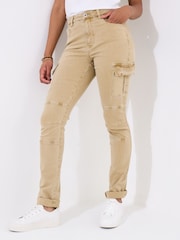 Joe Browns Natural Tapered Stretch Cargo Joggers - Image 1 of 4