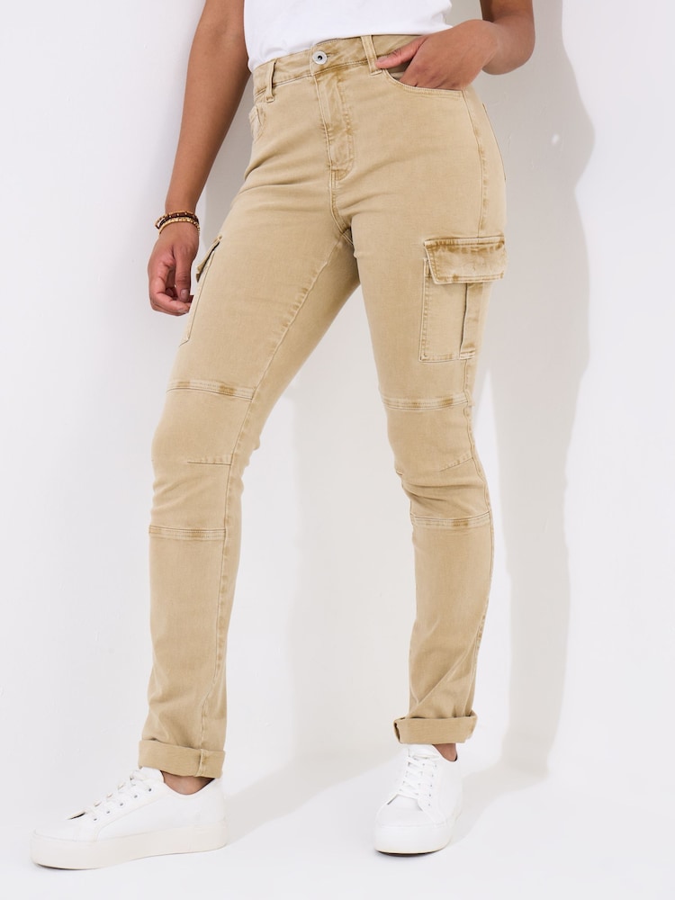 Joe Browns Natural Tapered Stretch Cargo Joggers - Image 1 of 4