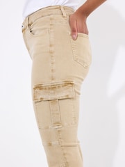 Joe Browns Natural Tapered Stretch Cargo Joggers - Image 3 of 4