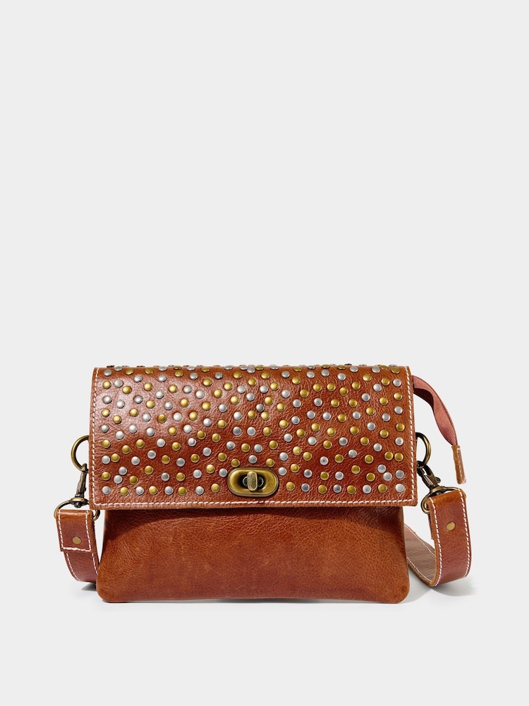 Joe Browns Studded Washed Leather Cross-Body Bag - Bild 1 von 7