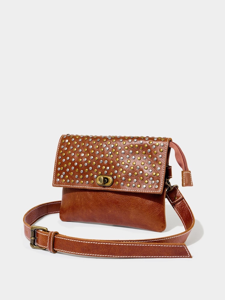 Joe Browns Studded Washed Leather Cross-Body Bag - Bild 2 von 7