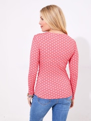 Joe Browns Pink Geo Print Mock Wrap Top - Image 4 of 5