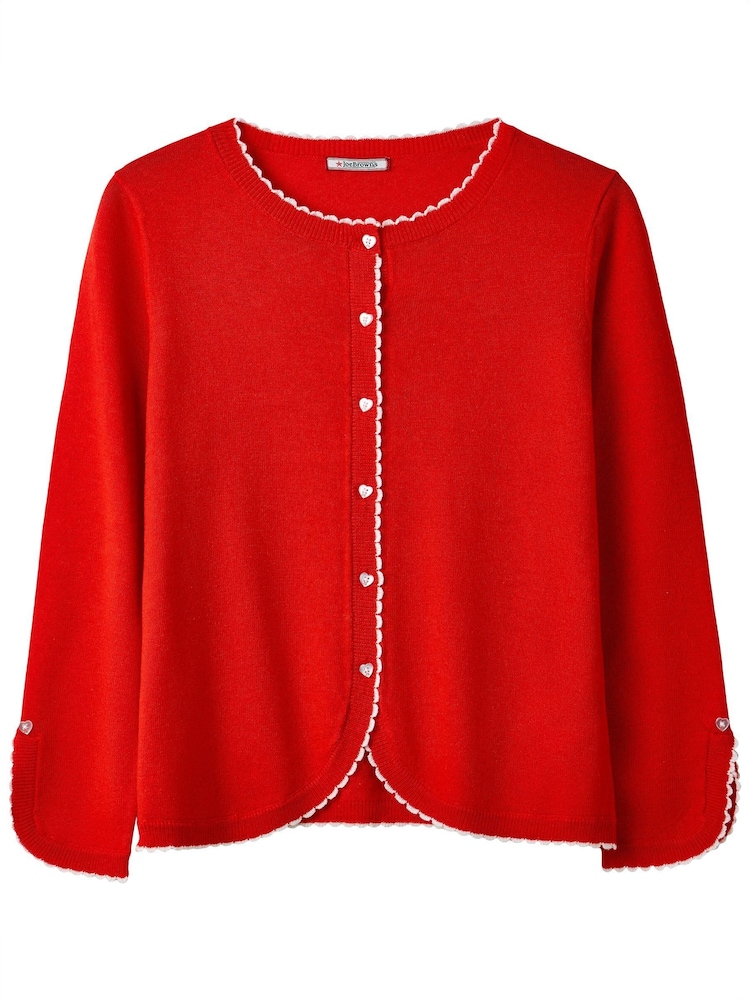 Joe Browns Red Frilly Scoop Neck Cardigan - Image 6 of 6