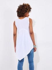 Joe Browns White Handkerchief Hem Lace Panel Long Line Top - Image 2 of 5