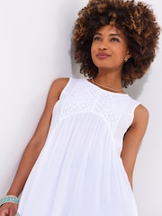 Joe Browns White Handkerchief Hem Lace Panel Long Line Top - Image 4 of 5