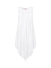 Joe Browns White Handkerchief Hem Lace Panel Long Line Top - Image 5 of 5