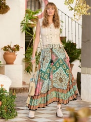 Joe Browns Green Patchwork Midi Skirt - Image 1 of 7