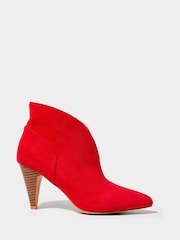 Joe Browns Red Pointed Toe Microsuede Ankle Boots - Image 3 of 6