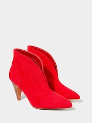 Joe Browns Red Pointed Toe Microsuede Ankle Boots - Image 5 of 6