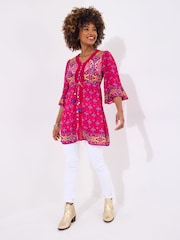 Joe Browns Pink Geo Print Boho Tunic - Image 2 of 5