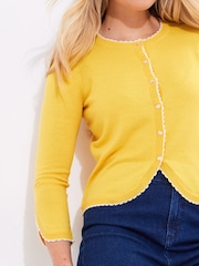 Joe Browns Yellow Frilly Scoop Neck Cardigan - Image 4 of 5