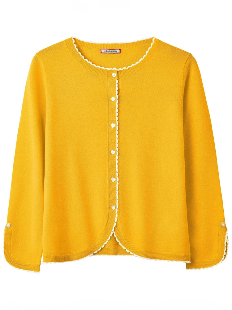 Joe Browns Yellow Frilly Scoop Neck Cardigan - Image 5 of 5