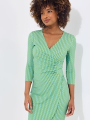 Joe Browns Green Geometric Long Sleeve Dress - Image 2 of 5