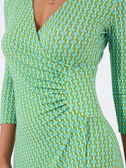 Joe Browns Green Geometric Long Sleeve Dress - Image 3 of 5