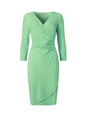 Joe Browns Green Geometric Long Sleeve Dress - Image 5 of 5