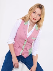 Joe Browns Pink Tweed Patch Waistcoat - Image 2 of 7