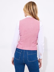 Joe Browns Pink Tweed Patch Waistcoat - Image 4 of 7