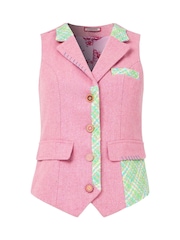 Joe Browns Pink Tweed Patch Waistcoat - Image 7 of 7