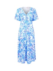 Joe Browns Blue Floral Floaty Sleeve Midi Dress - Image 5 of 5