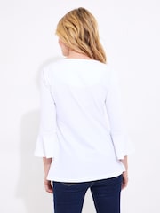 Joe Browns White Longline Button Down Jersey Top - Image 2 of 5