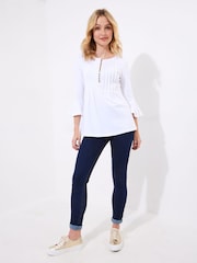 Joe Browns White Longline Button Down Jersey Top - Image 3 of 5
