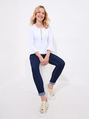 Joe Browns White Longline Button Down Jersey Top - Image 4 of 5