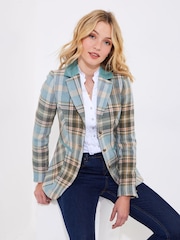 Joe Browns Blue Contrast Collar Check Jacket - Image 3 of 7