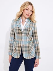Joe Browns Blue Contrast Collar Check Jacket - Image 6 of 7