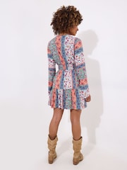 Joe Browns Blue V-Neck Tassel Patchwork Tunic - Image 5 of 6