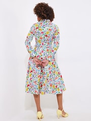Joe Browns White Vibrant Floral Print Button Shirt Dress - Image 4 of 7