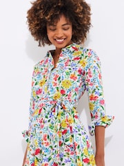 Joe Browns White Vibrant Floral Print Button Shirt Dress - Image 5 of 7