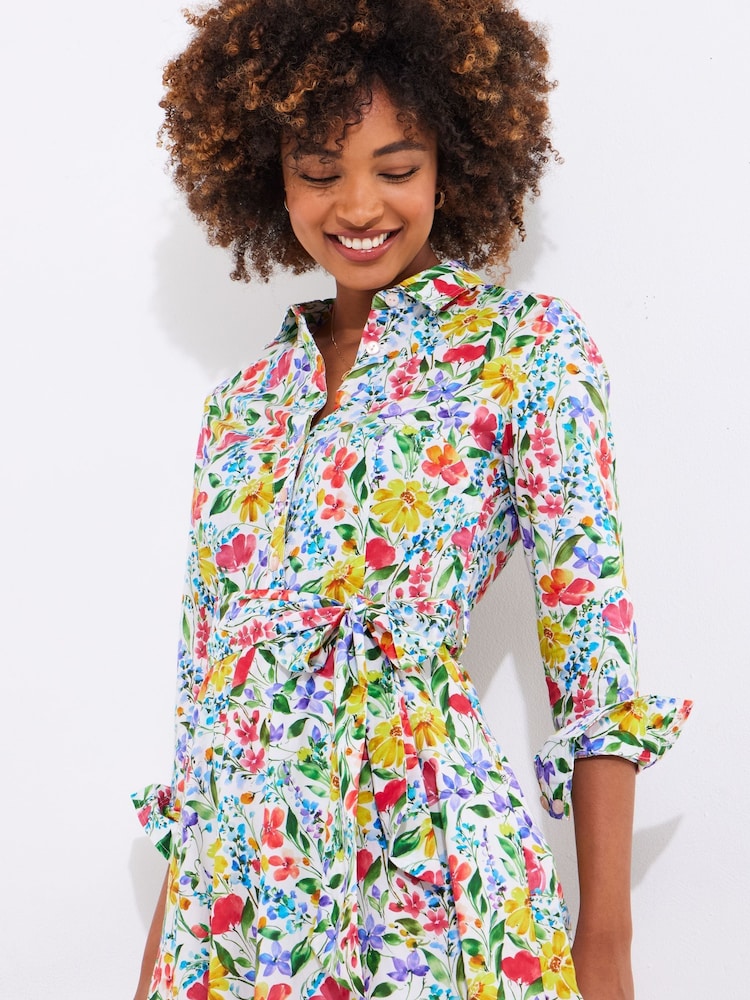 Buy Joe Browns White Vibrant Floral Print Button Shirt Dress from Next USA Buy Joe Browns White Vibrant Floral Print Button Shirt Dress from Next USA