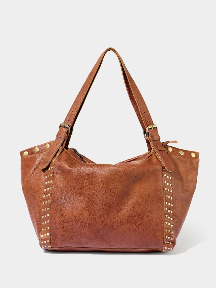 Bolso de cuero lavado con hebillas y tachuelas de Joe Browns - Imagen 1 de 6